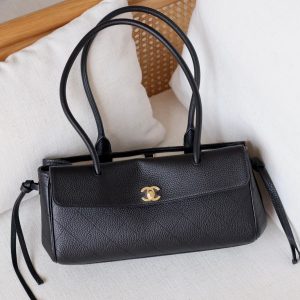 Black Leather Handbag for Ladies