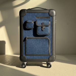 Blue Hard Shell Cabin Trolley Bag