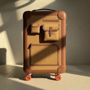Brown Hard Shell Cabin Trolley Bag
