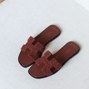 Dark Brown Casual Flat Sandals for Ladies