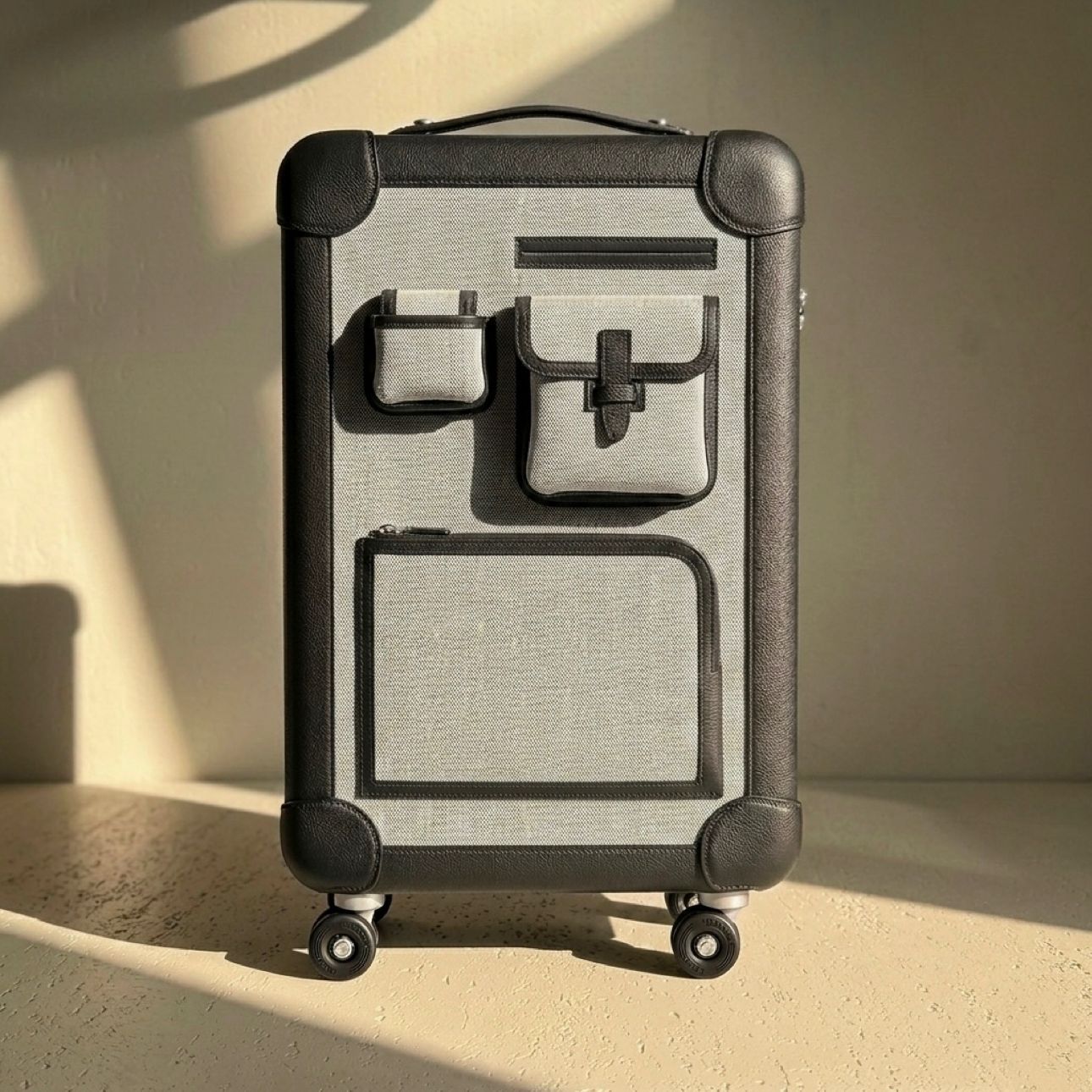 Grey Hard Shell Cabin Trolley Bag