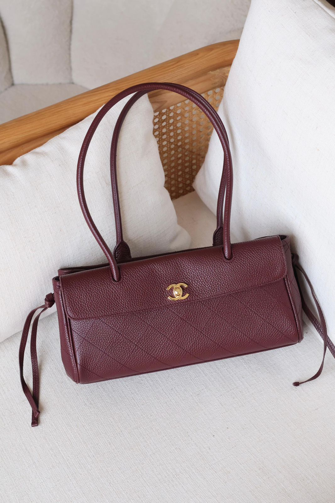 Mehroon Leather Handbag for Ladies
