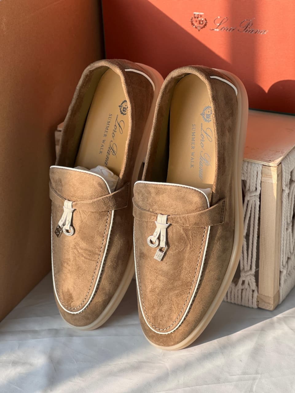 Loro Piana Summer Walk suede loafer For Ladies - Image 3