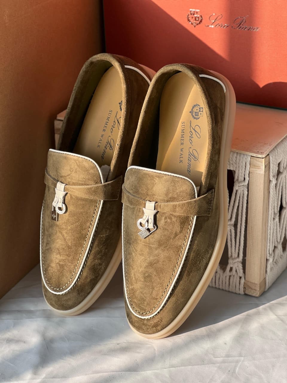Loro Piana Summer Walk suede loafer For Ladies - Image 4