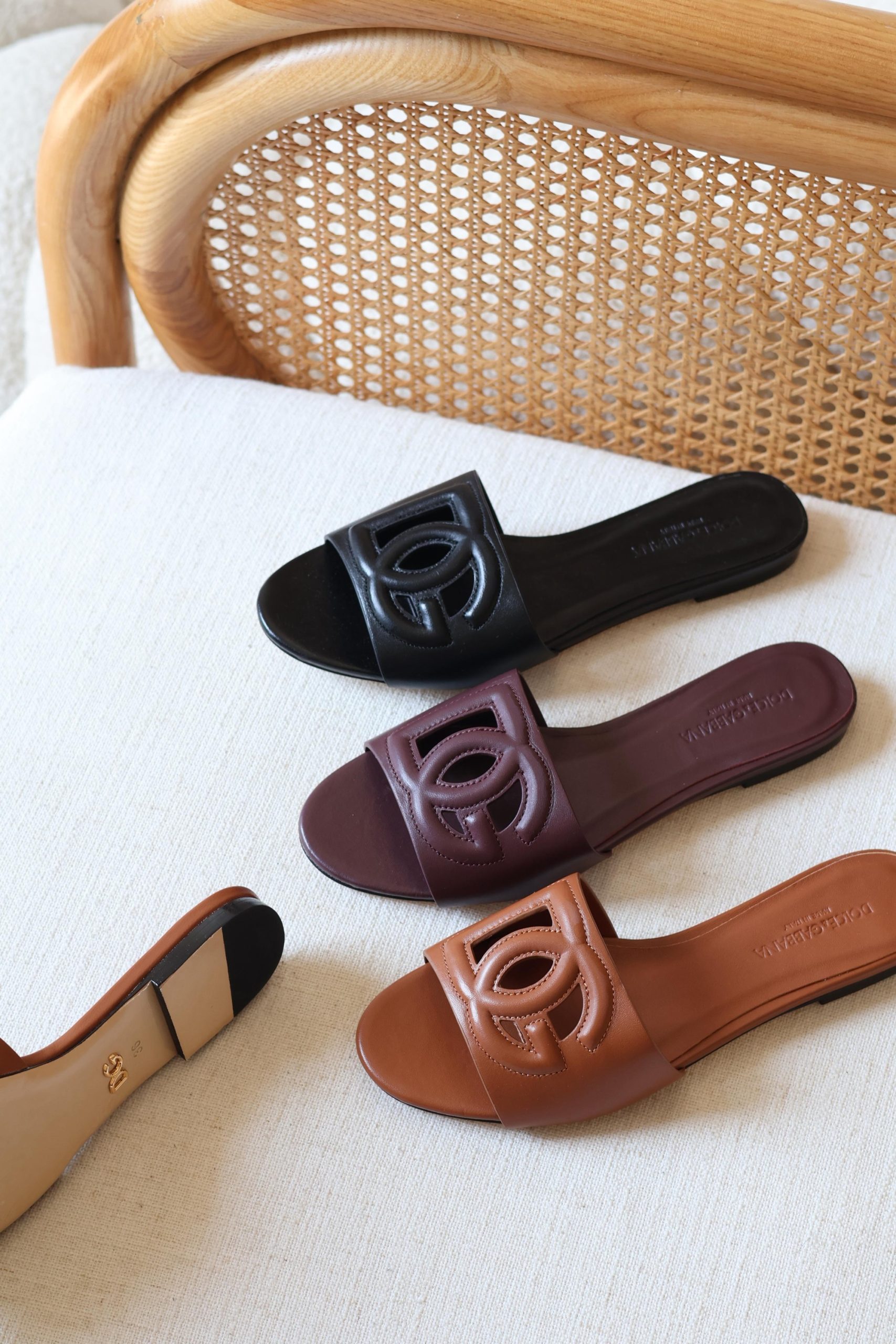 Dolce & Gabbana Brown Leather Sandals - Image 4