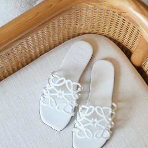 Loewe Petal Anagram Calfskin Slides