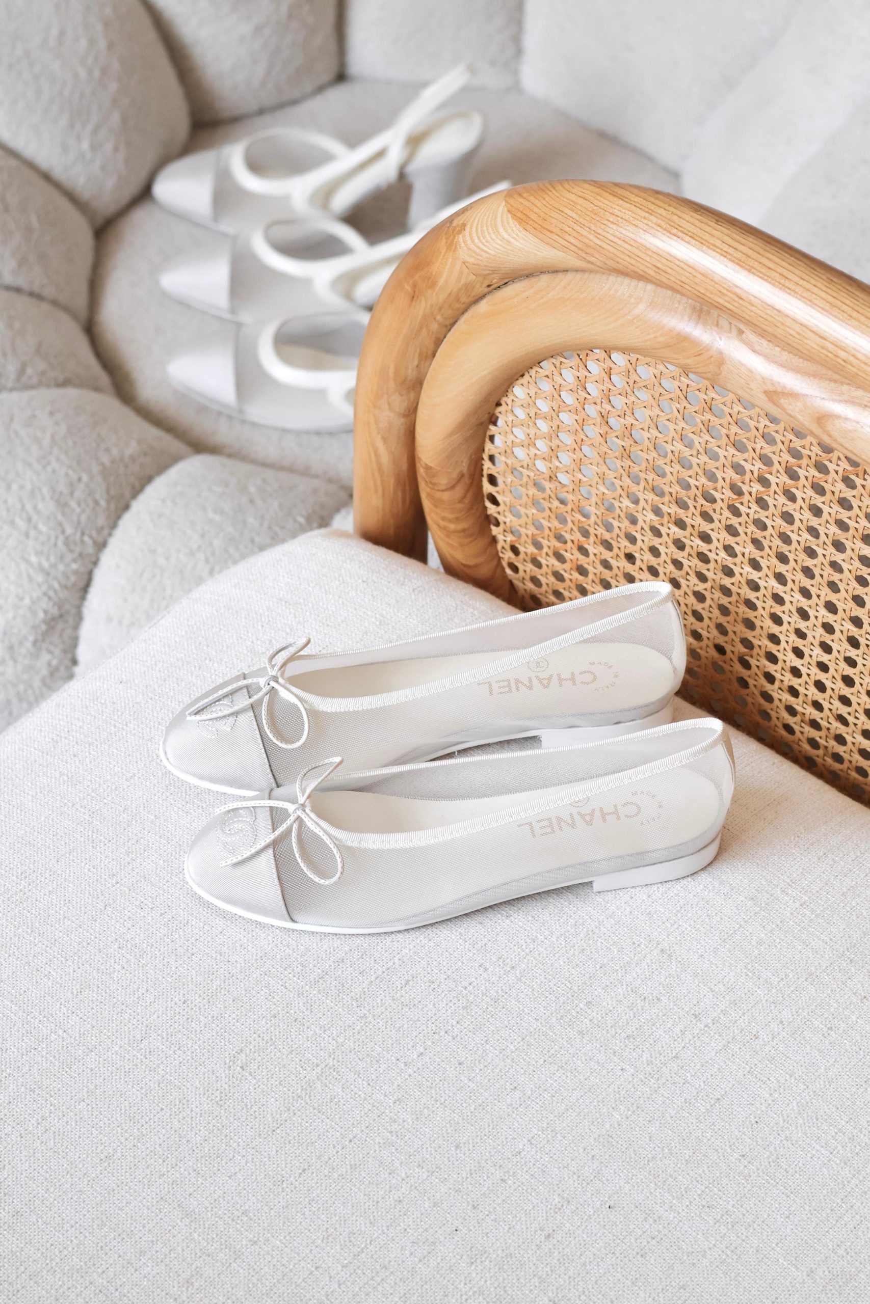 Chanel Mesh And Grosgrain Ballet Flats - Image 6