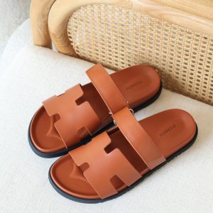 Hermès Chypre Sandals Cut-Out Design And An Adjustable Strap