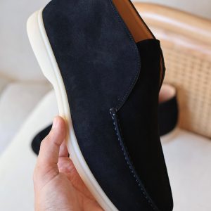 Loro Piana Open Walk Suede Boots Rubber Sole