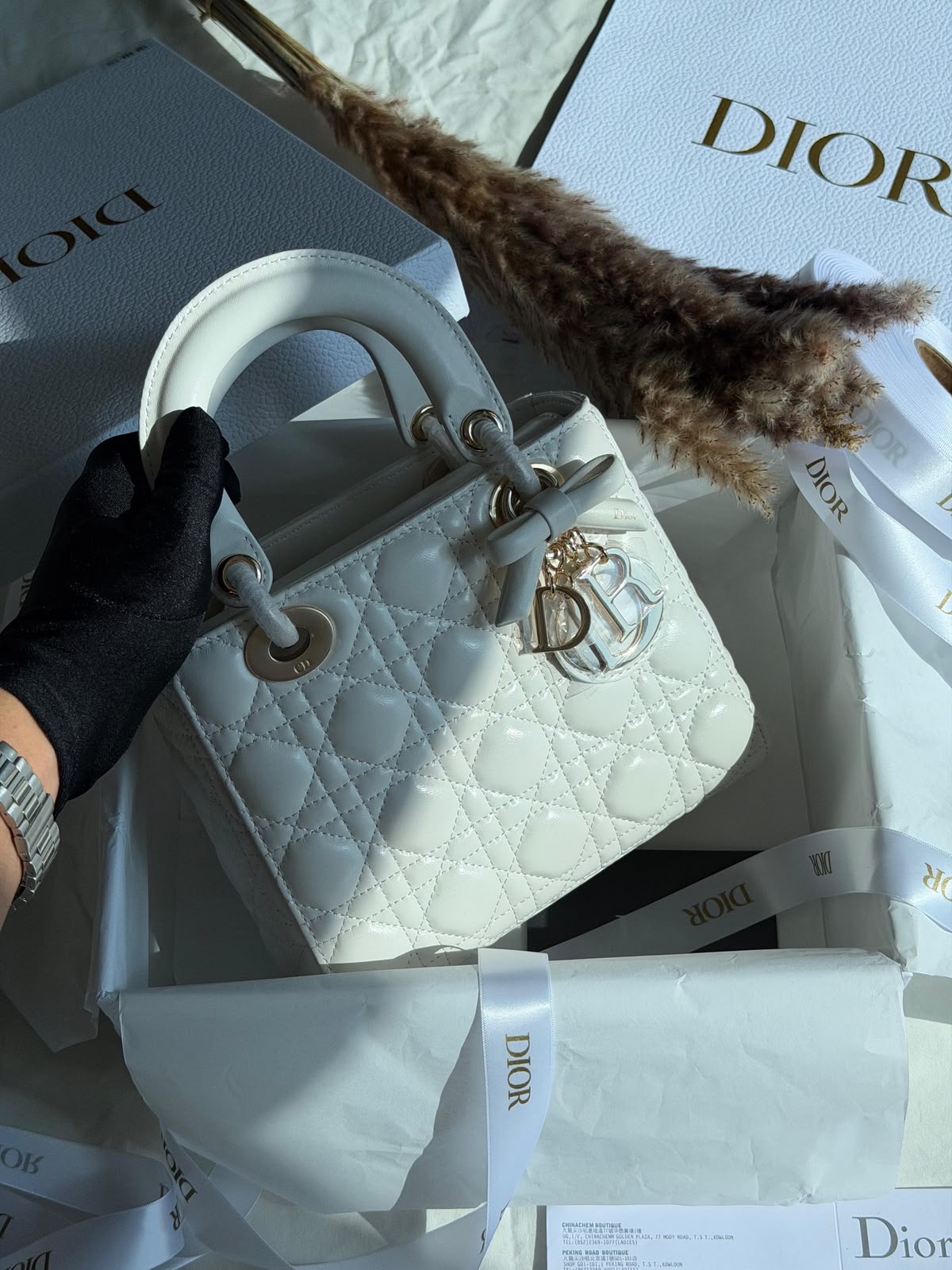 Dior Lady Dior Handbag Cannage Stitching - Image 8