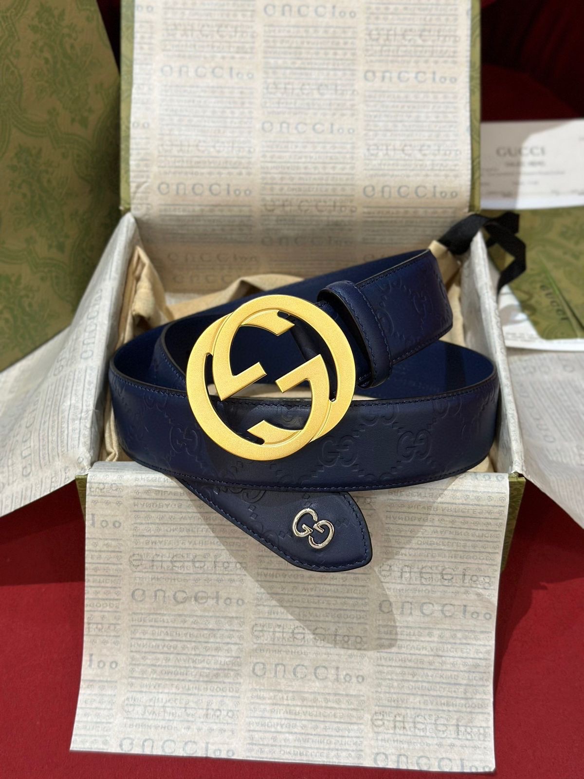 Gucci Men's Signature Leather Belt - Image 7