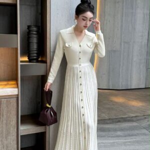 Sandro Sabah Fancy knit Maxi Dress
