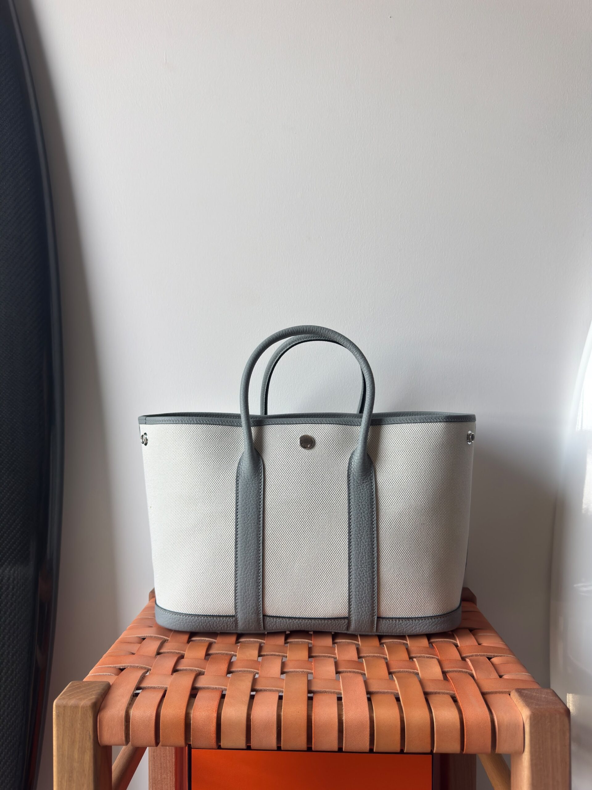 Hermès Neo Garden Party 30 Canvas With Vert Moyen Negonda Leather - Image 4