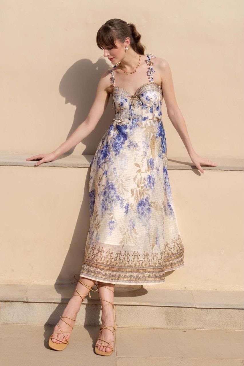 ADI Rosalie Floral Corset Midi Dress - Image 3