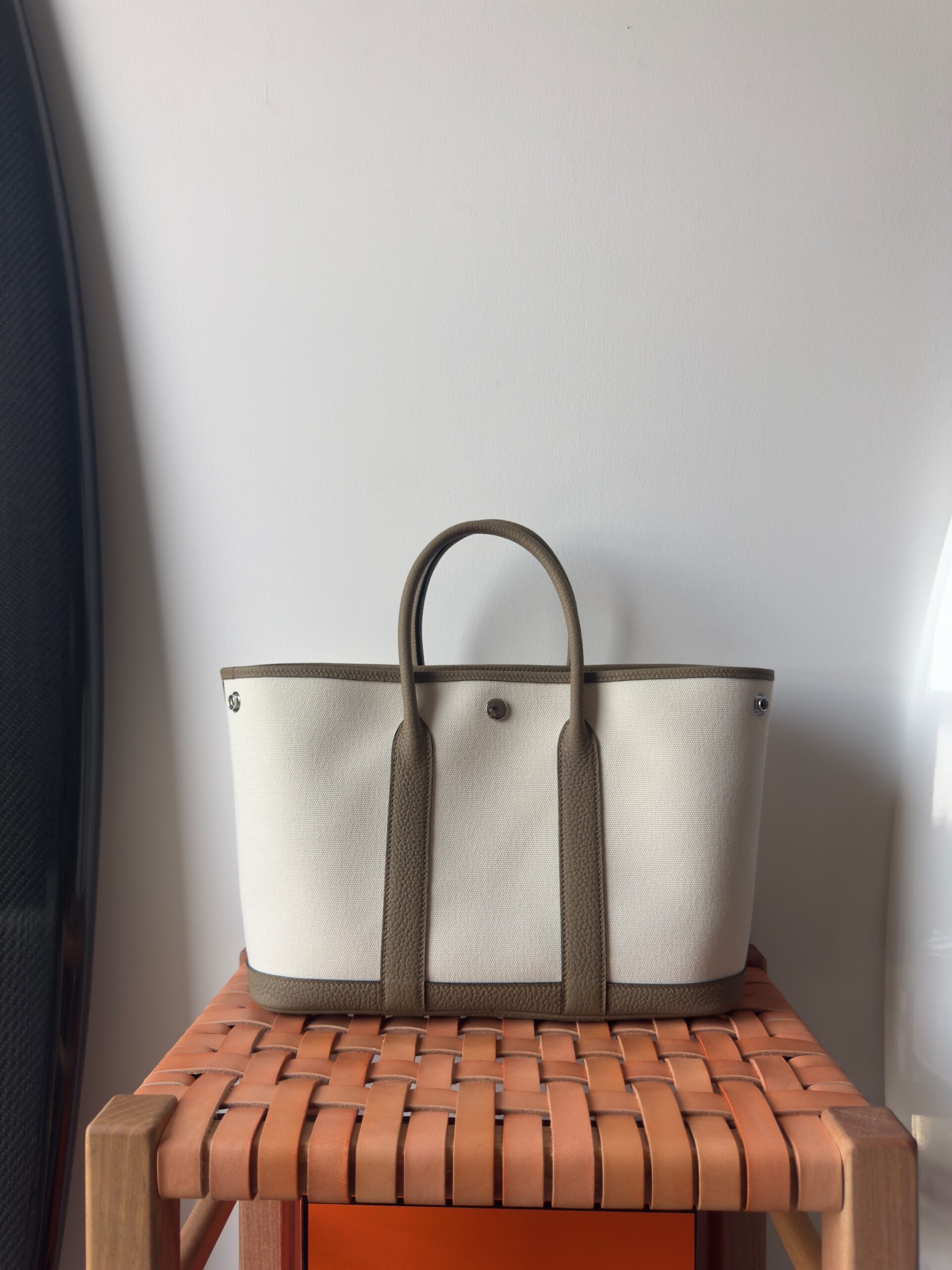 Hermès Neo Garden Party 30 Canvas With Vert Moyen Negonda Leather - Image 2