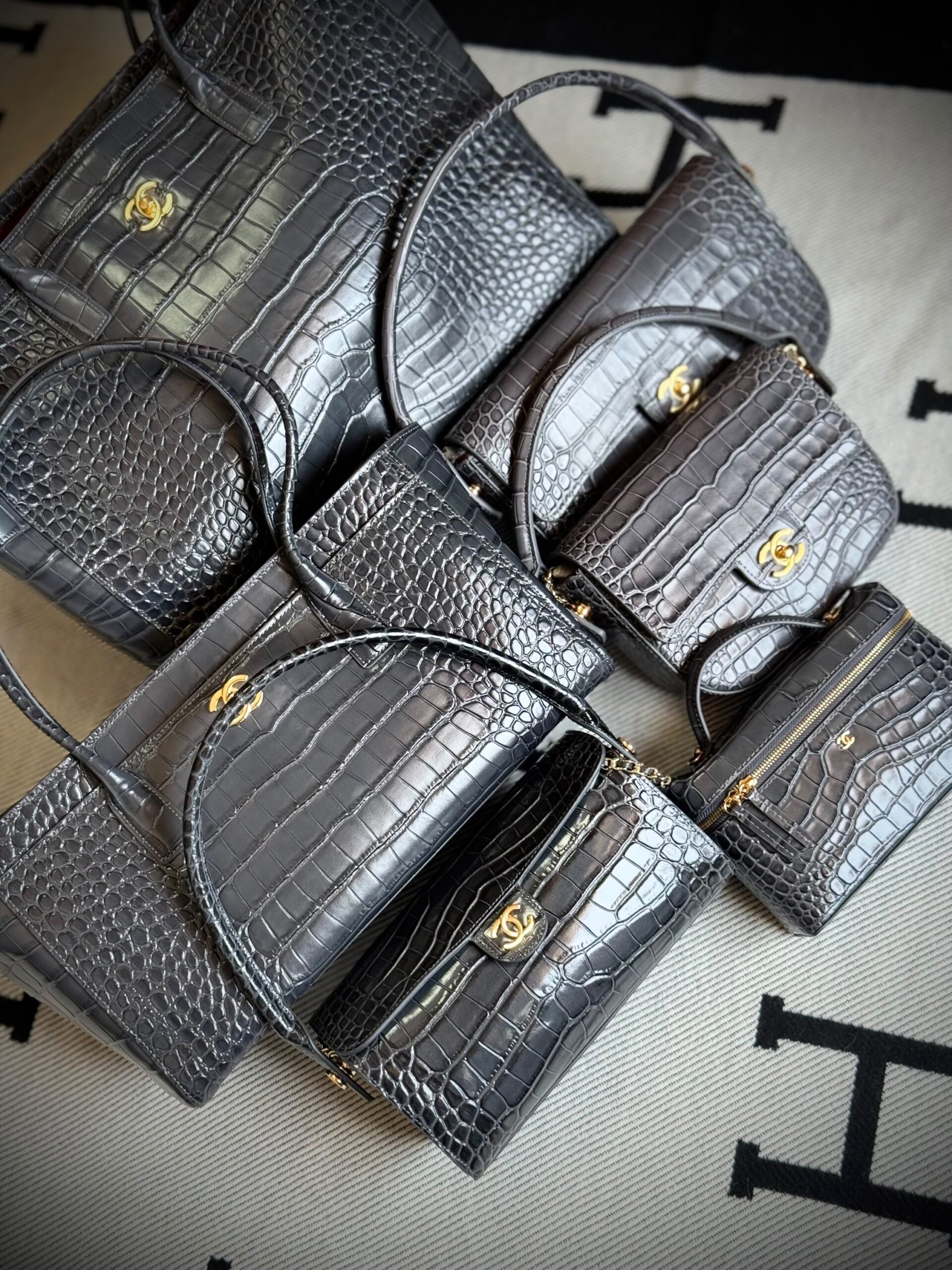 Chanel Croc-Embossed Calfskin Bags Collection - Image 5