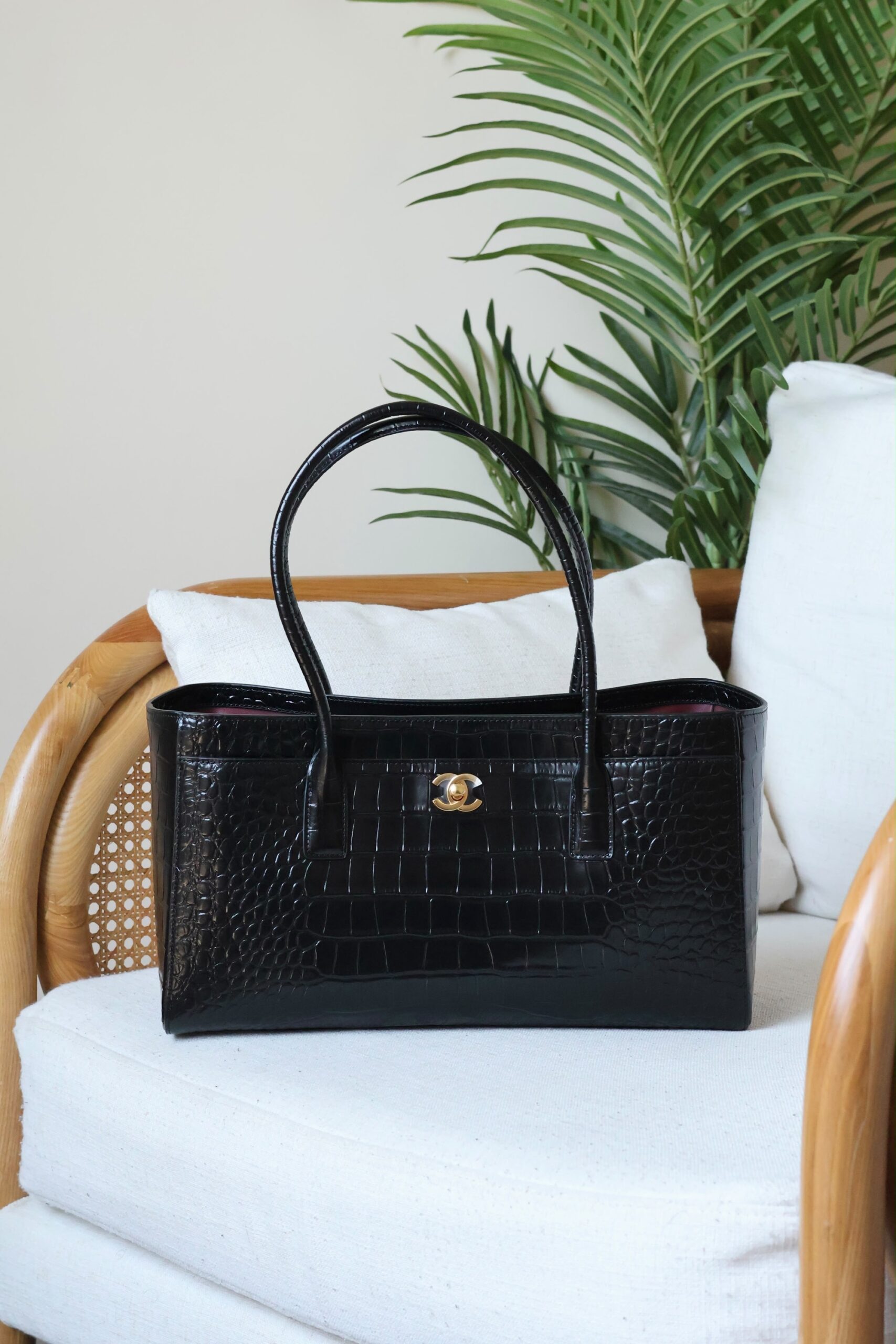 Chanel Crocodile-Embossed Calfskin Bag