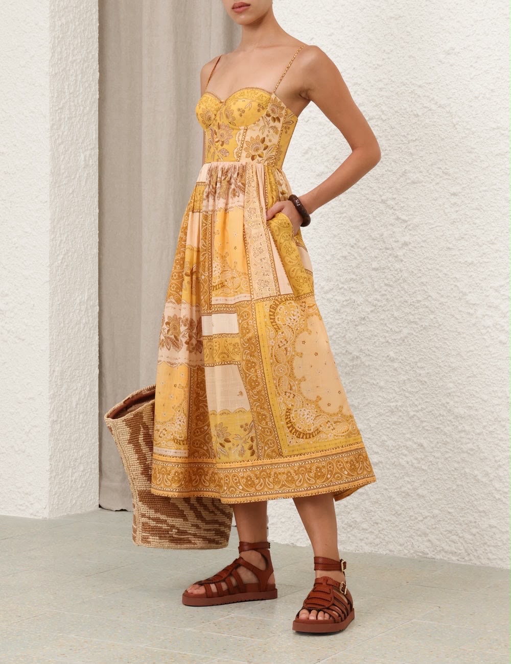 ZIMMERMANN Lucky Corset Midi Dress