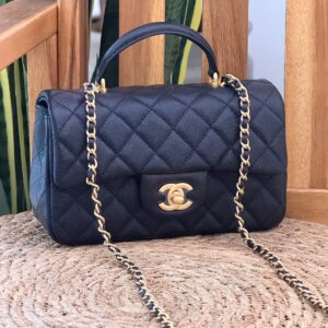 black Chanel Caviar Mini Rectangular Flap Bag