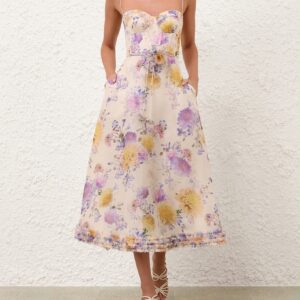 Zimmermann Luna Ruffle Midi Dress