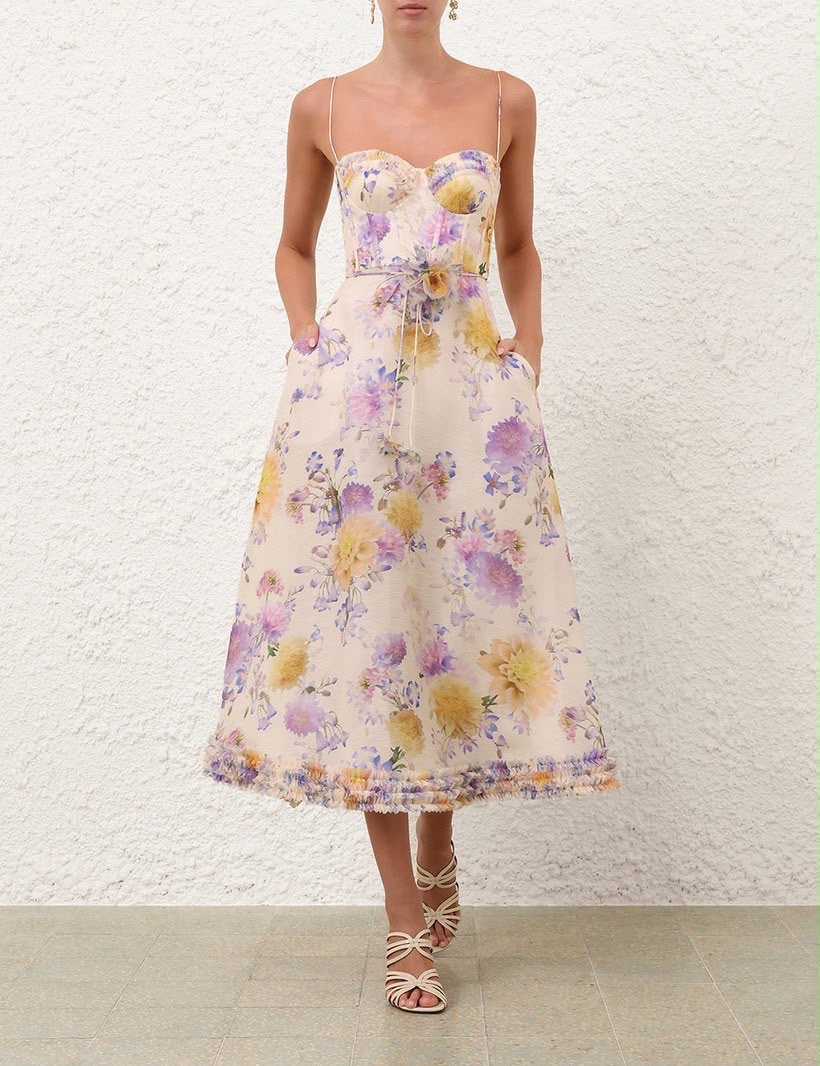 Zimmermann Luna Ruffle Midi Dress