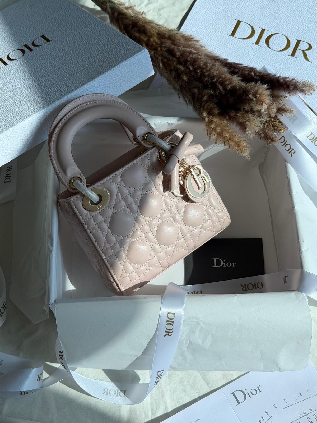 Dior Lady Dior Handbag Cannage Stitching - Image 4