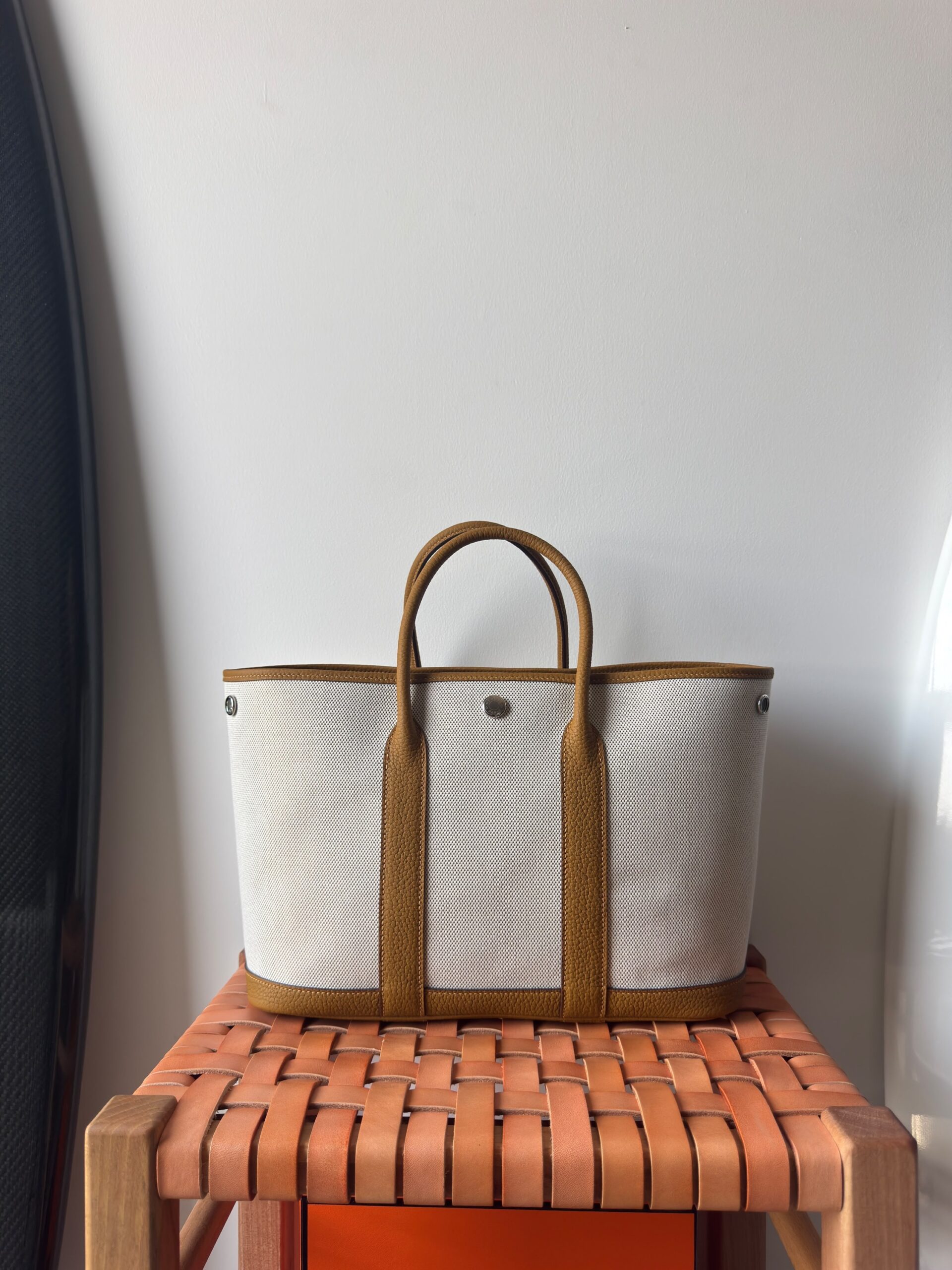 Hermès Neo Garden Party 30 Canvas With Vert Moyen Negonda Leather - Image 3
