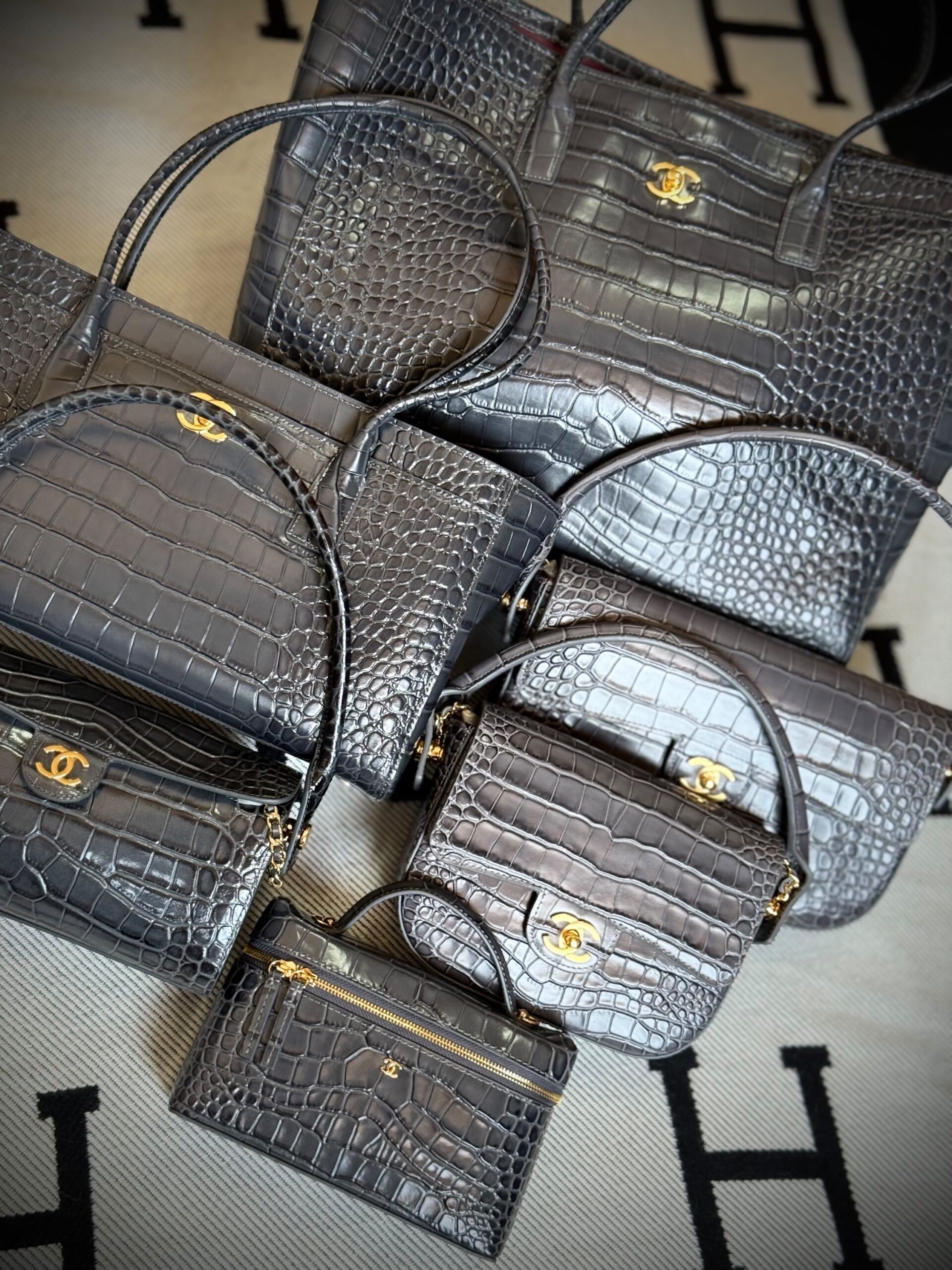 Chanel Croc-Embossed Calfskin Bags Collection - Image 4