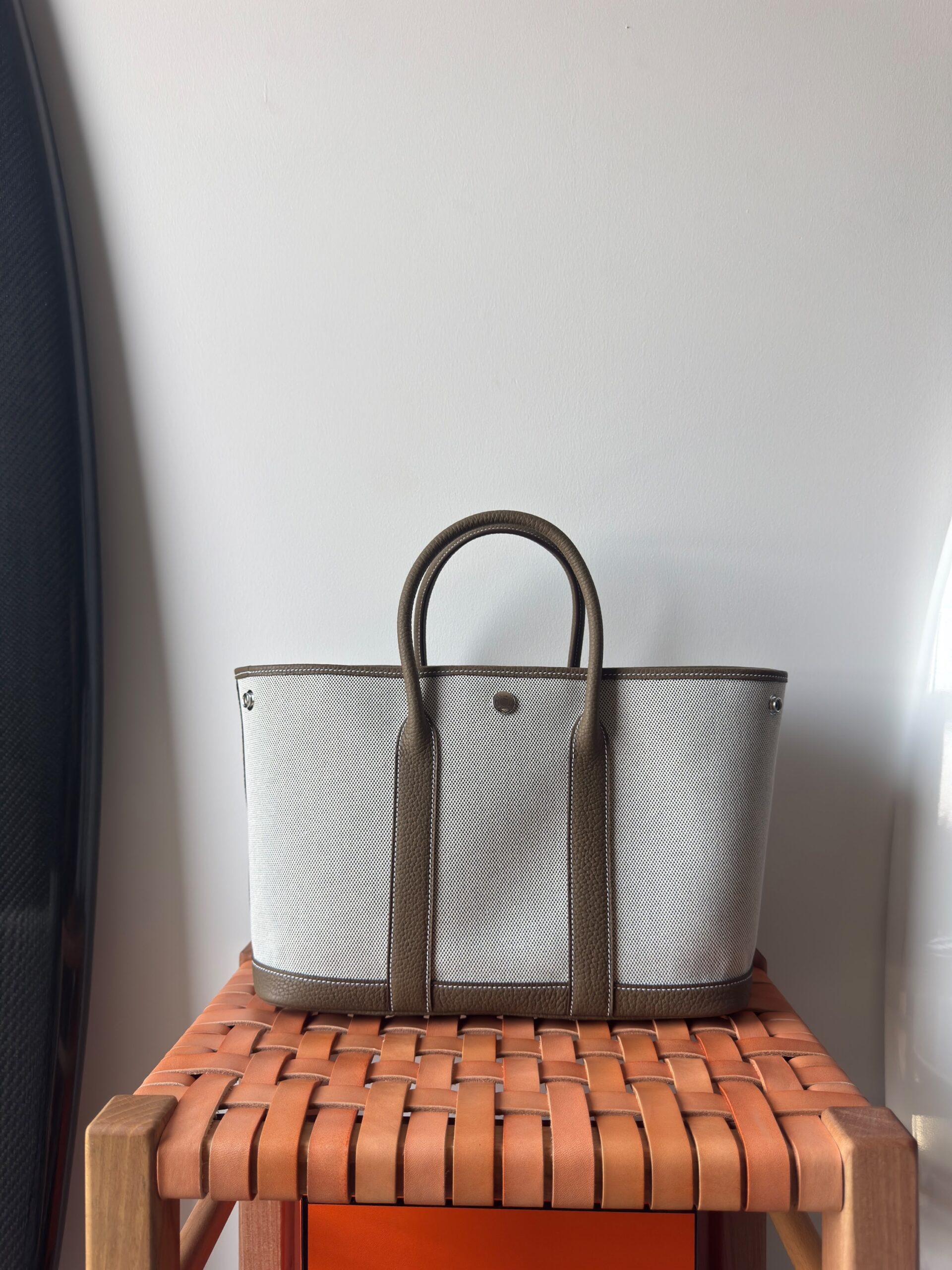 Hermès Neo Garden Party 30 Canvas With Vert Moyen Negonda Leather - Image 6