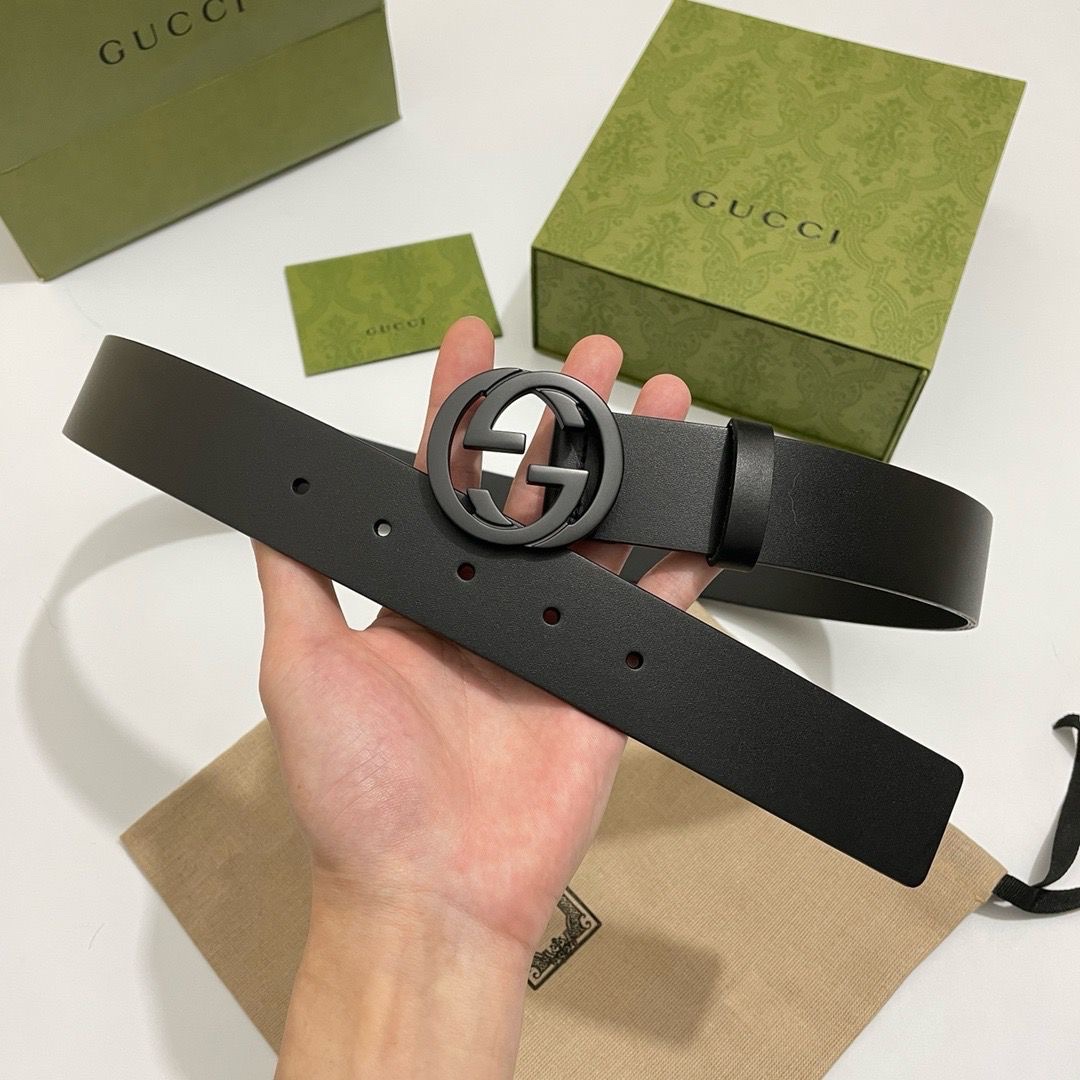 Gucci Belt Features Matte Black Leather