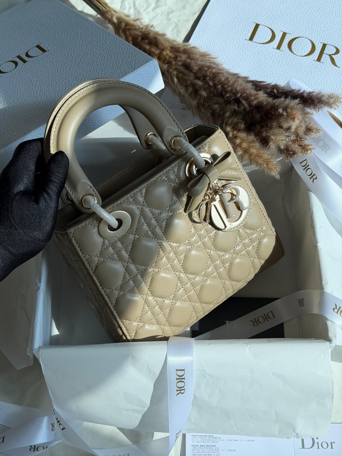 Dior Lady Dior Handbag Cannage Stitching - Image 6