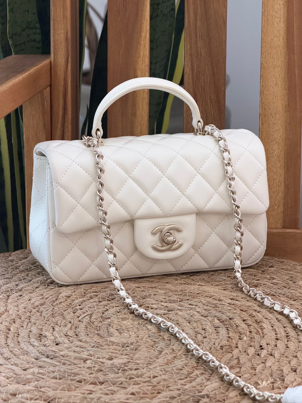 black Chanel Caviar Mini Rectangular Flap Bag - Image 6