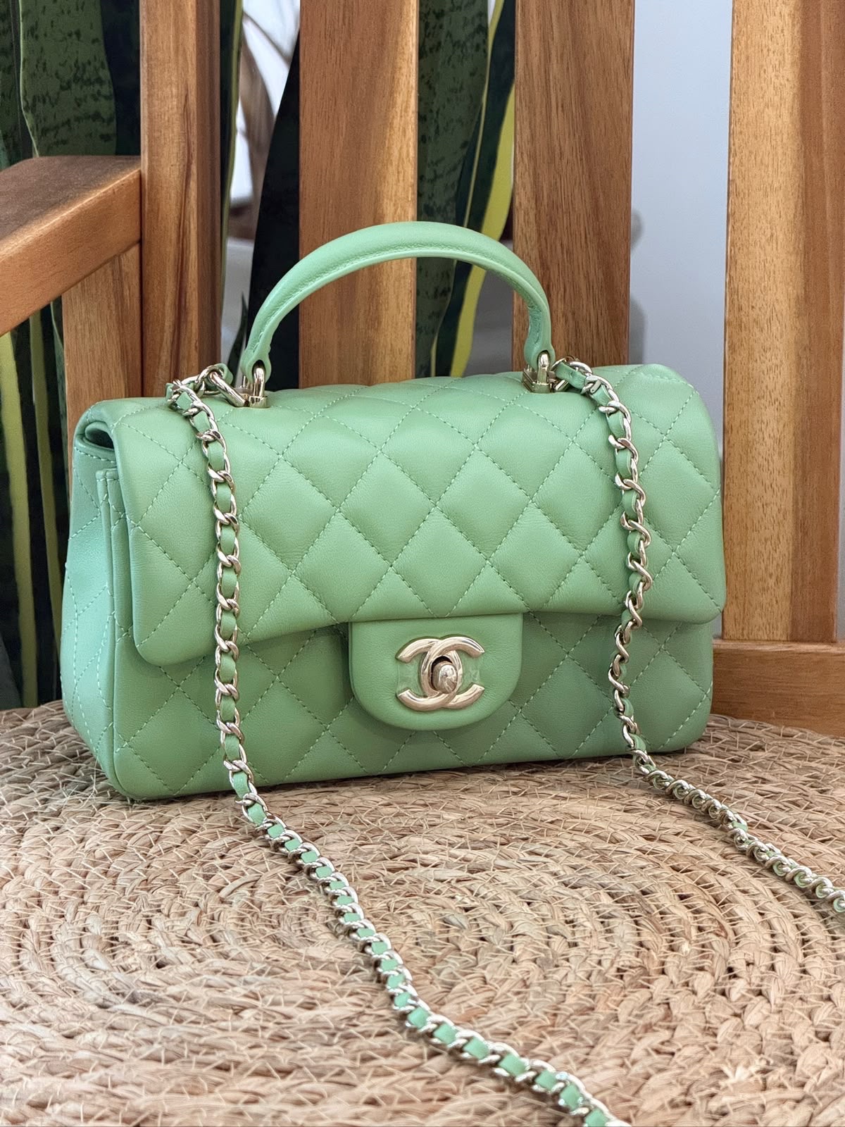 black Chanel Caviar Mini Rectangular Flap Bag - Image 8
