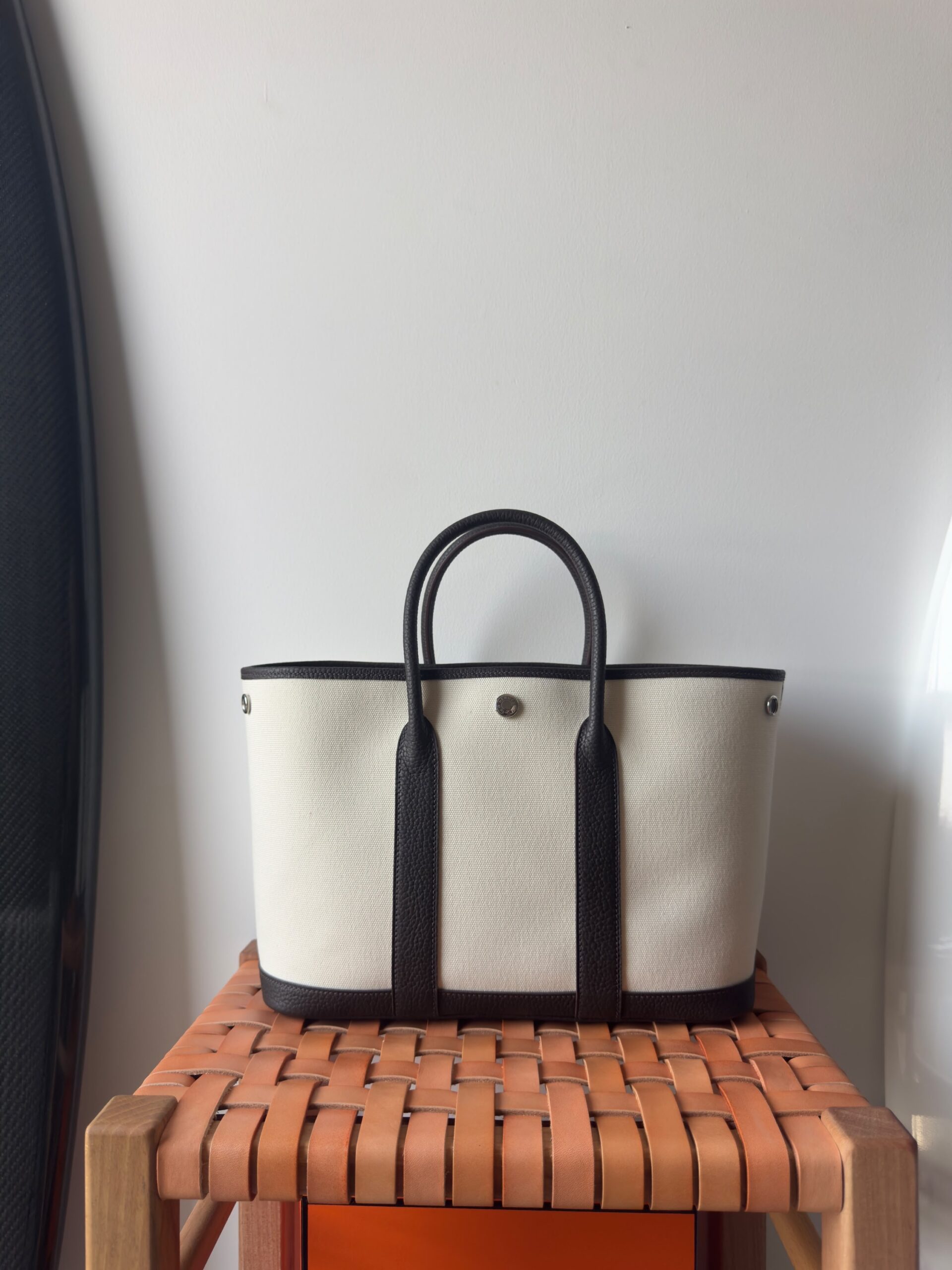 Hermès Neo Garden Party 30 Canvas With Vert Moyen Negonda Leather - Image 5