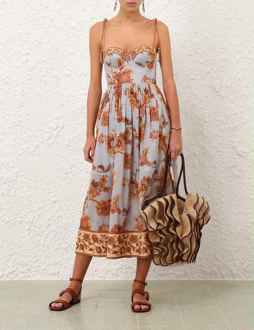Zimmermann Aster Corset Midi Dress - Image 3