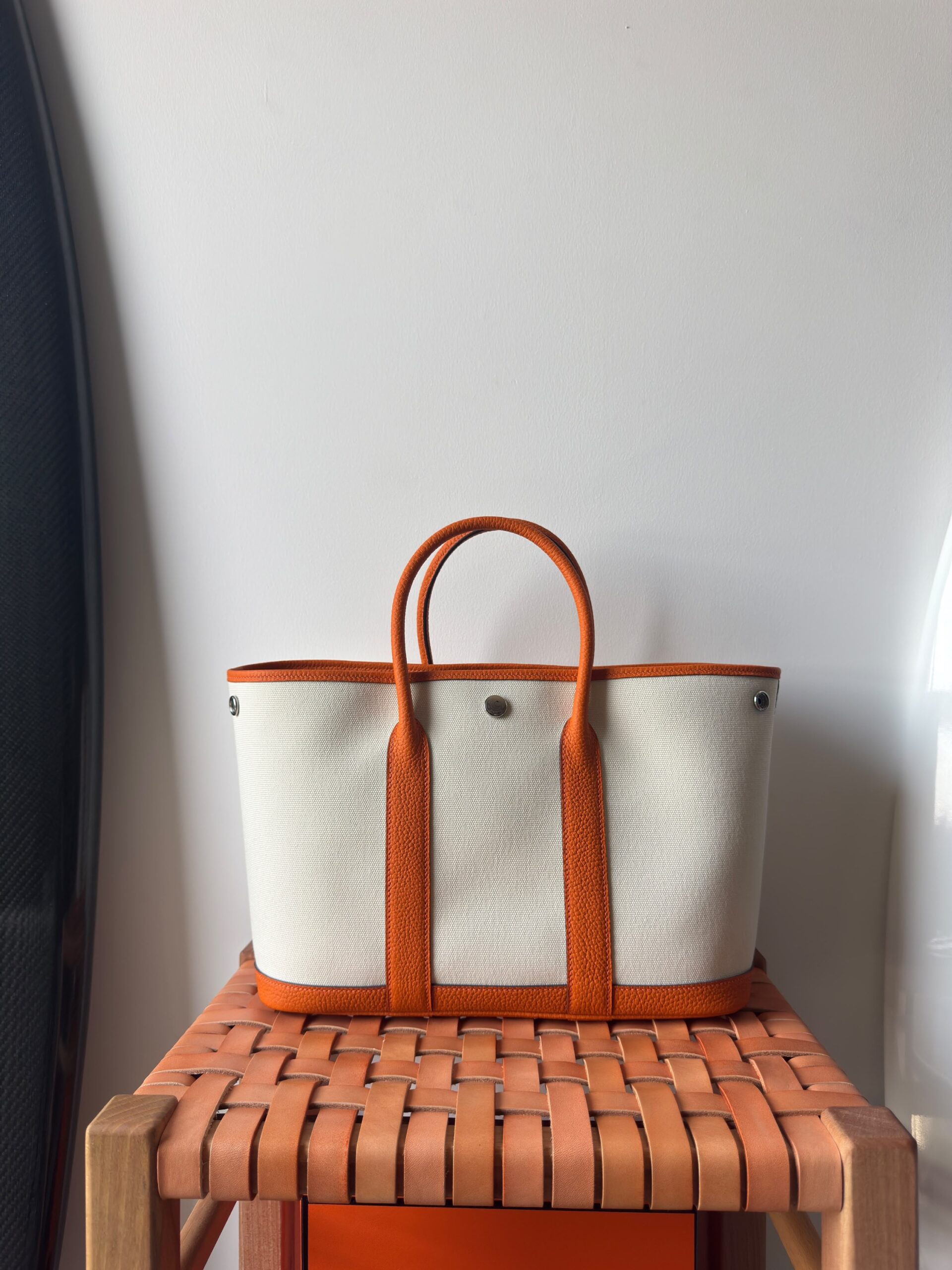 Hermès Neo Garden Party 30 Canvas With Vert Moyen Negonda Leather - Image 7