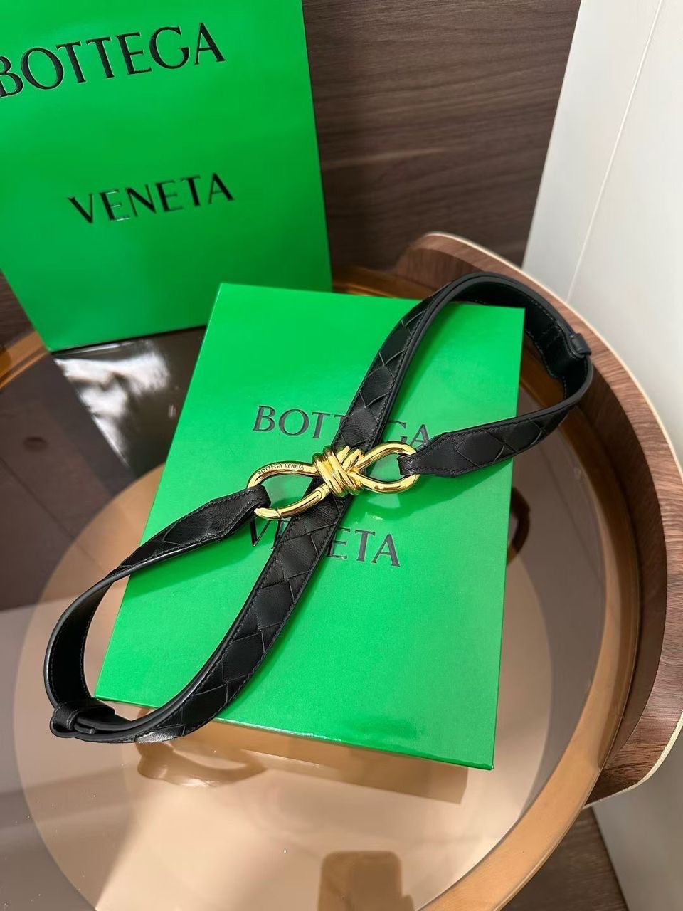 Bottega Veneta Knot Belt Intrecciato Leather