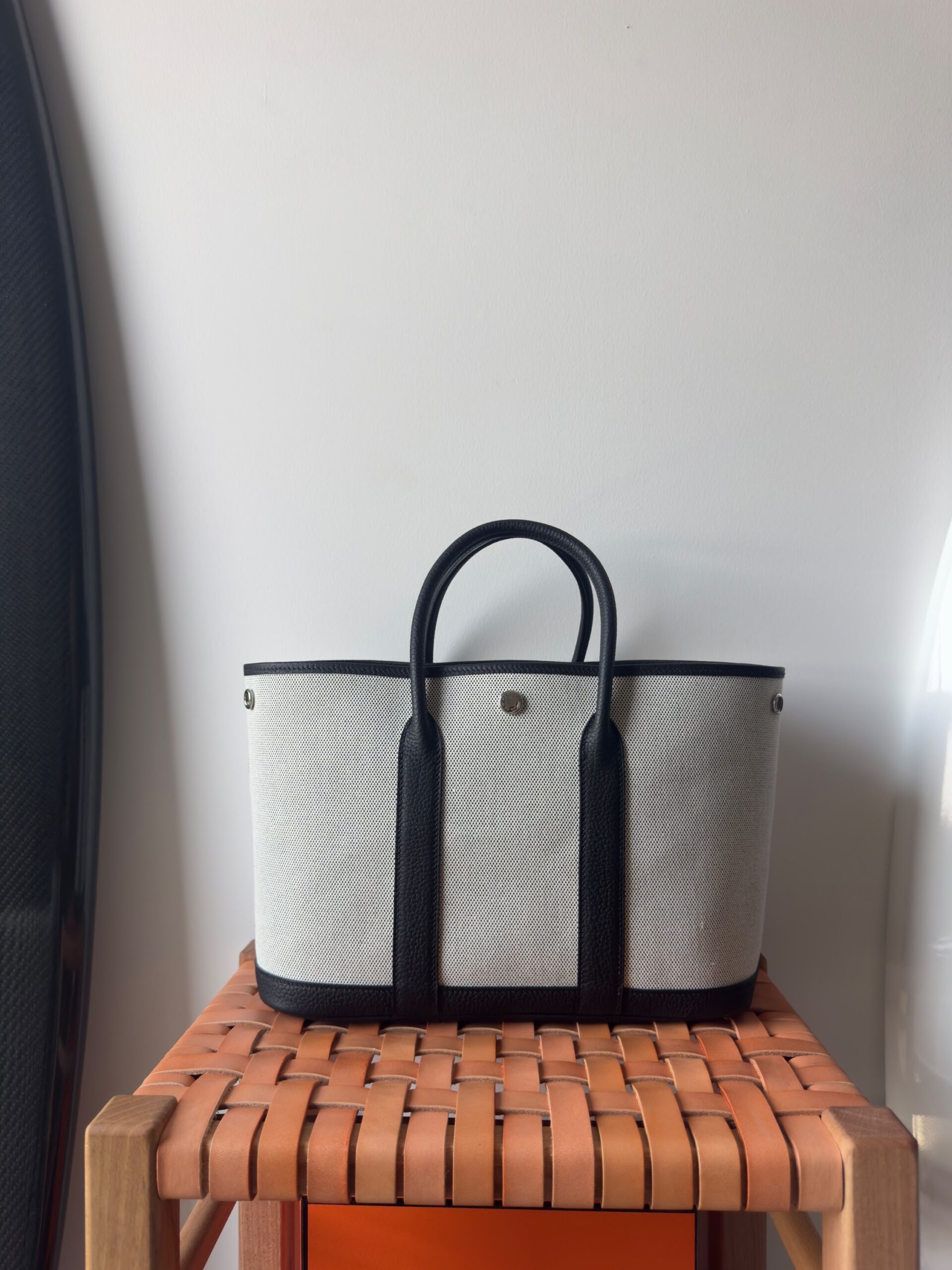 Hermès Neo Garden Party 30 Canvas With Vert Moyen Negonda Leather