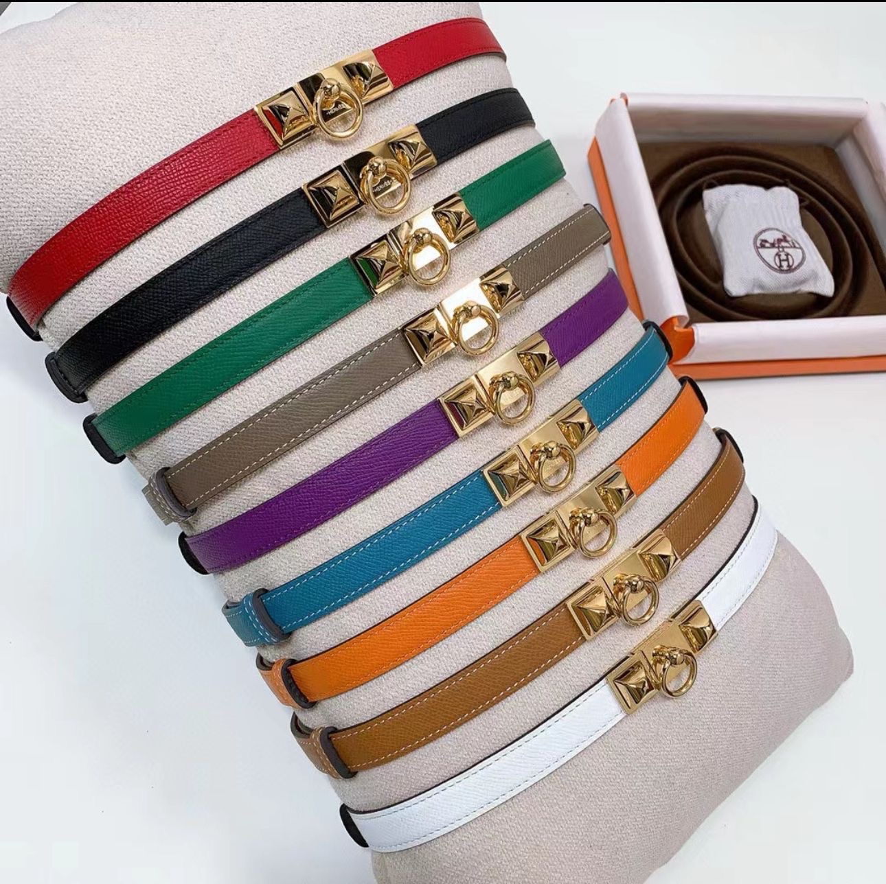 Hermès Rivale Belts Crafted From Epsom Calfskin Leather. - Image 11