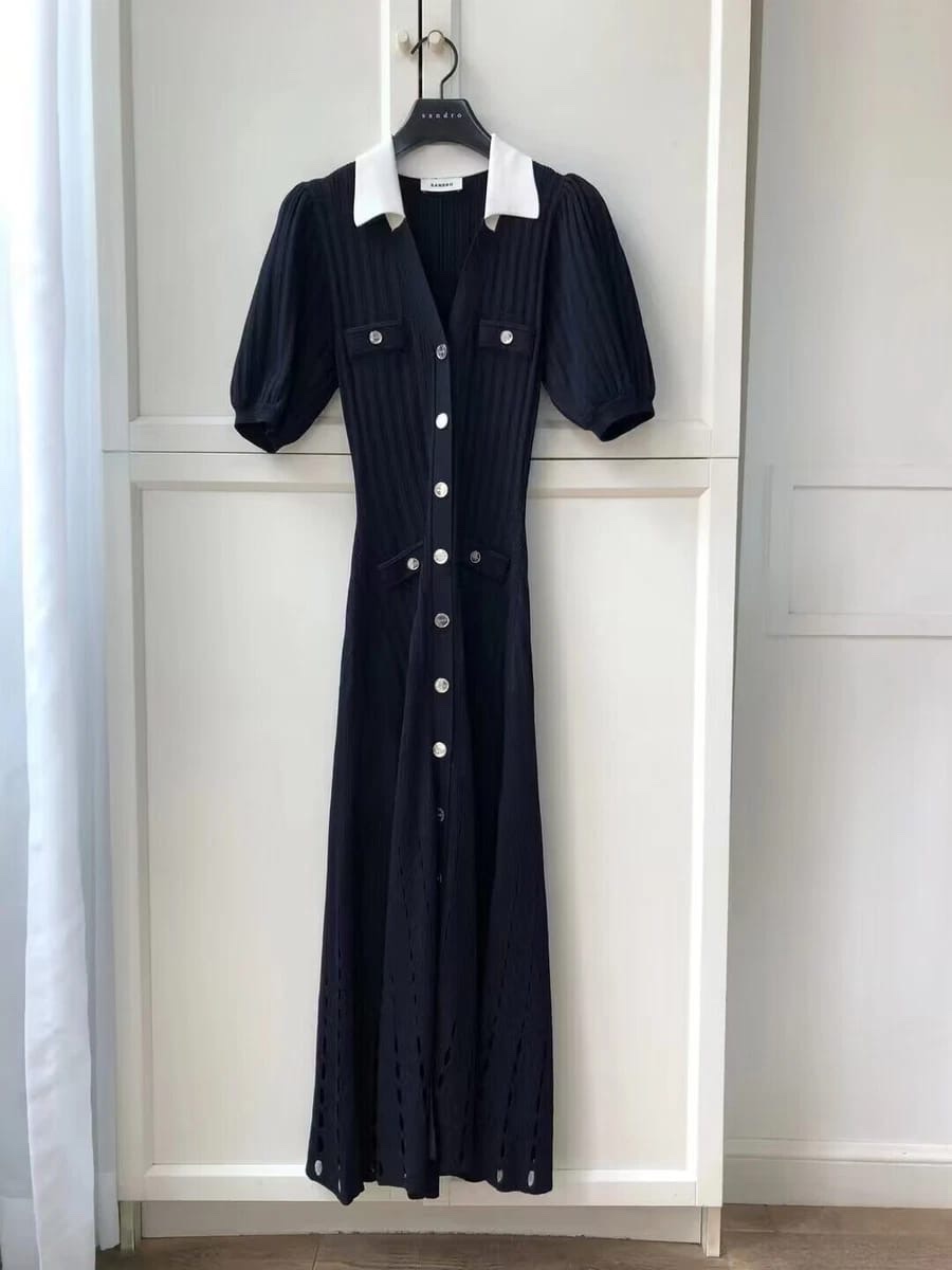 Sandro Red knitted Maxi Dress