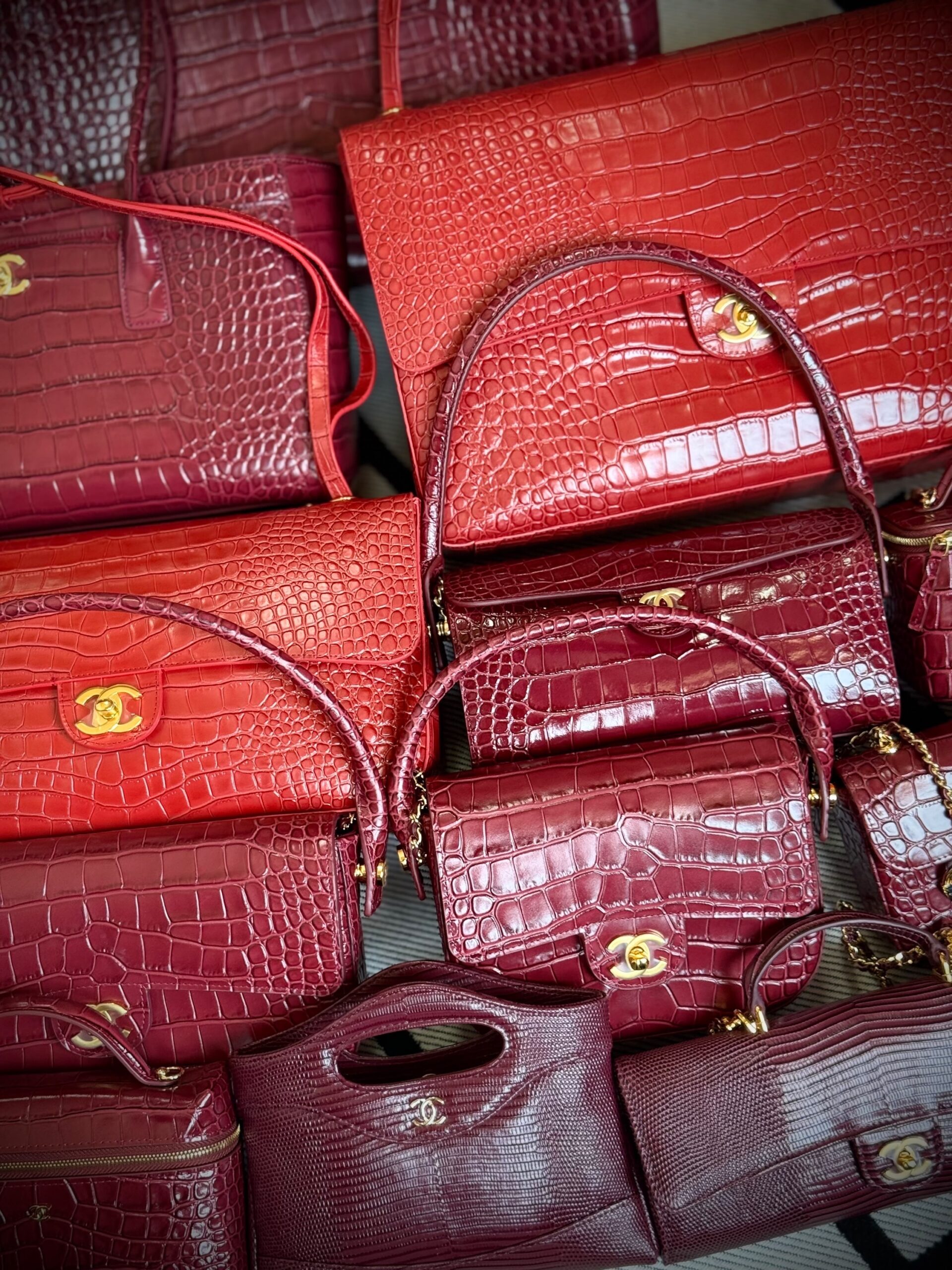 Chanel Croc-Embossed Calfskin Bags Collection - Image 8