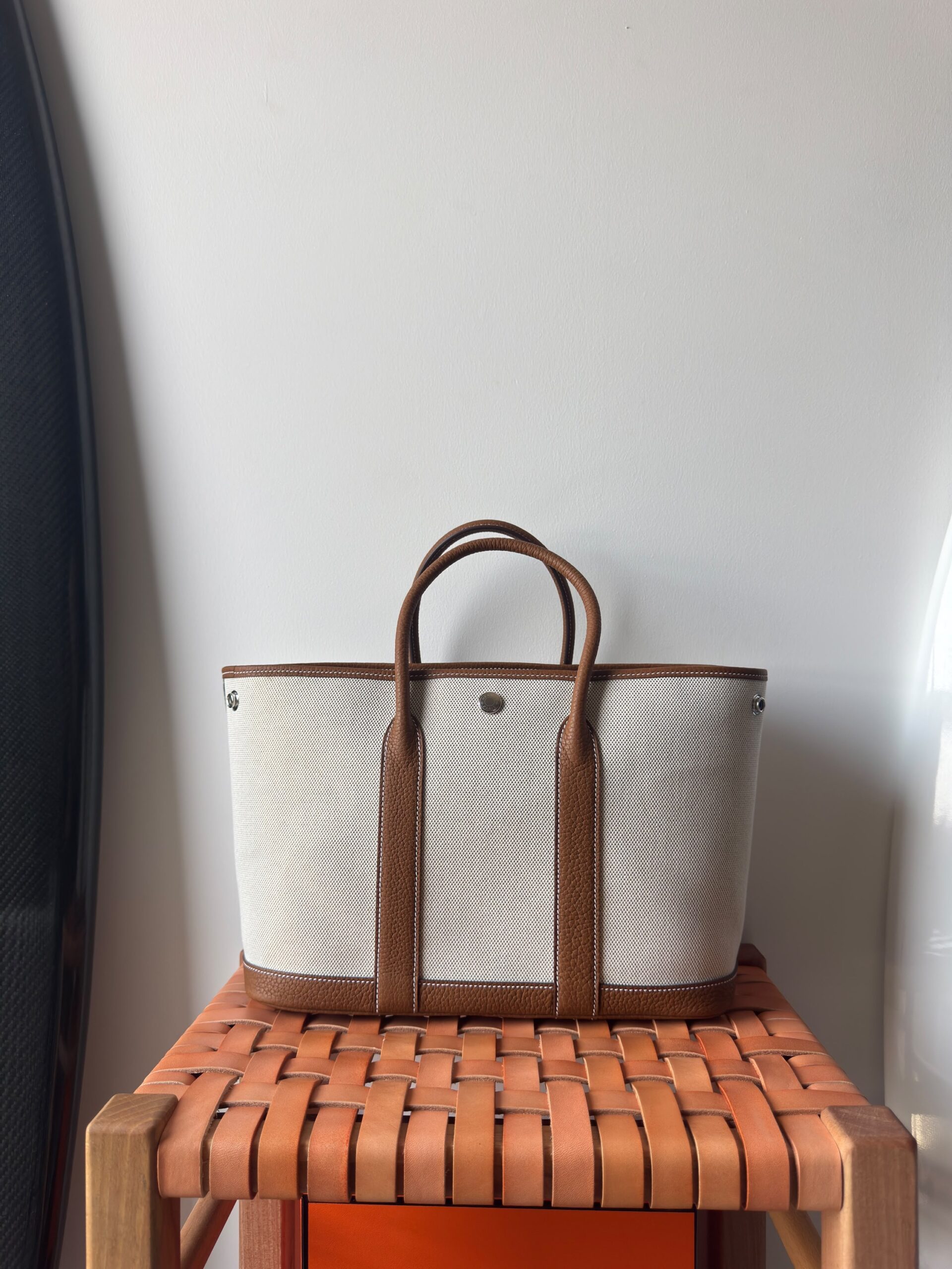 Hermès Neo Garden Party 30 Canvas With Vert Moyen Negonda Leather - Image 10