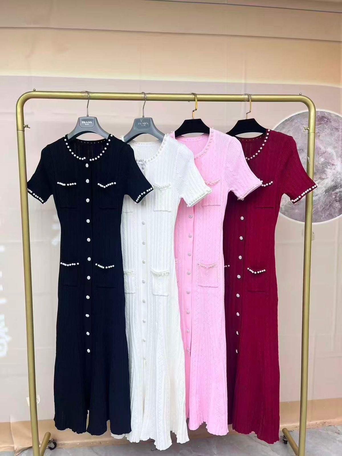 Self-Portrait Button Embellished Midi Dresses