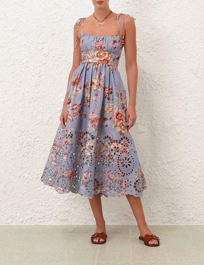 Zimmermann Aster Corset Midi Dress