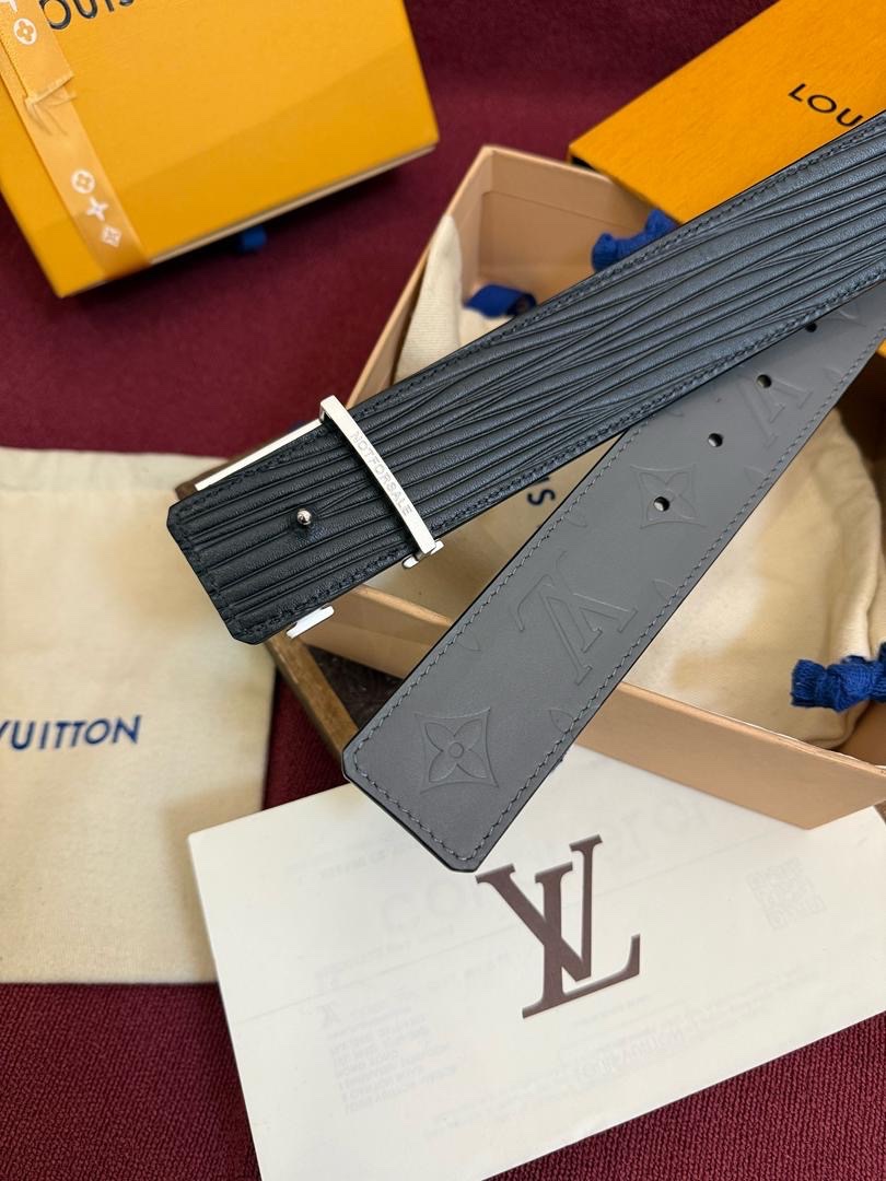Louis Vuitton LV Shadow Reversible Belt Features Embossed Monogram Leather - Image 5