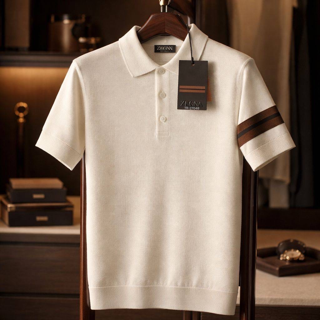 Zegna Polo Neck Cotton T-shirt - Image 2