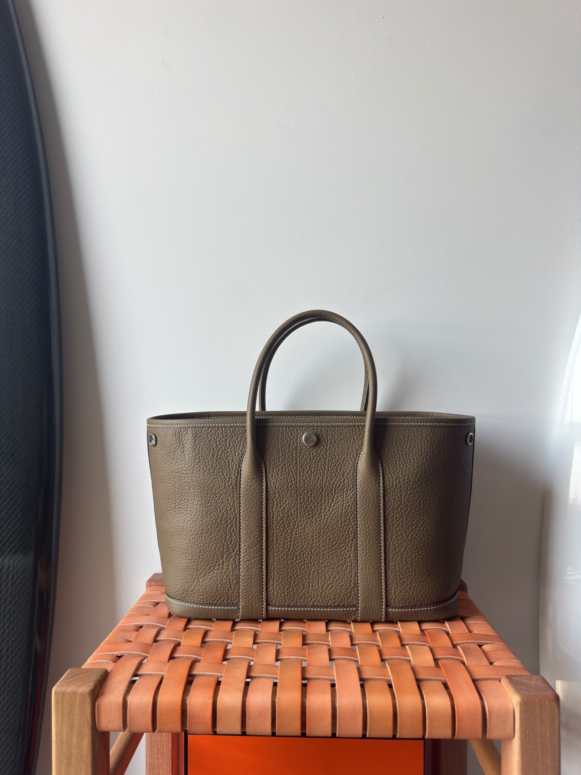 Hermès Garden Party 30 Tote Textured Negonda Calfskin Leather