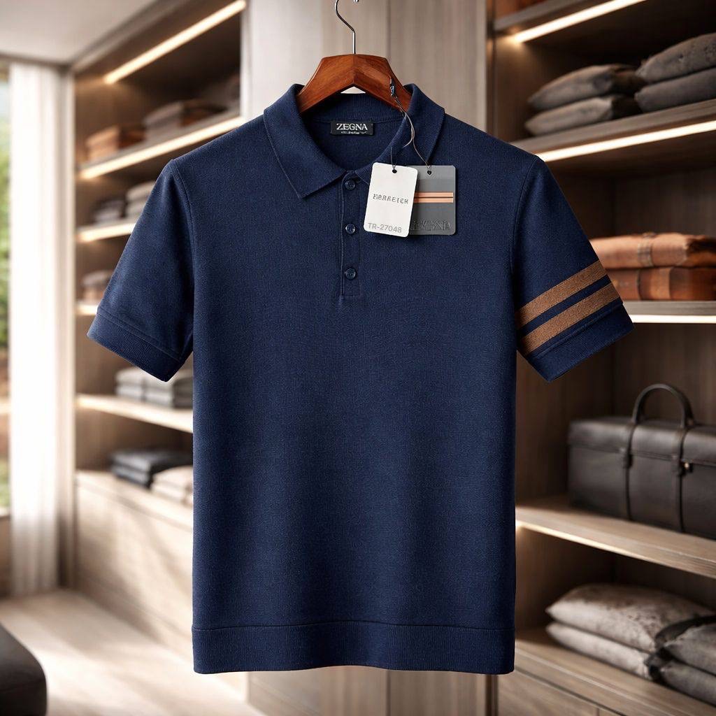 Zegna Polo Neck Cotton T-shirt - Image 3