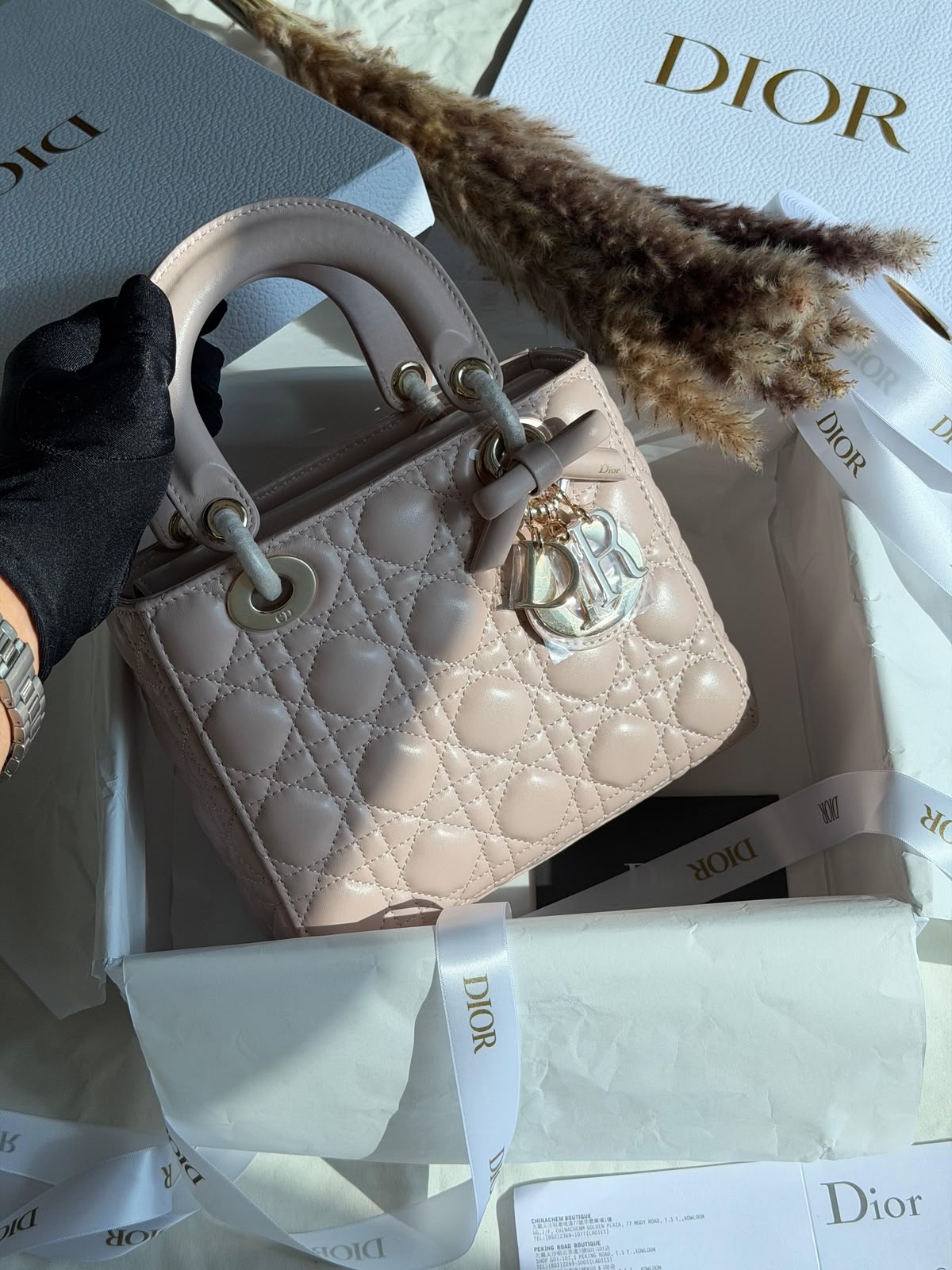 Dior Lady Dior Handbag Cannage Stitching - Image 7