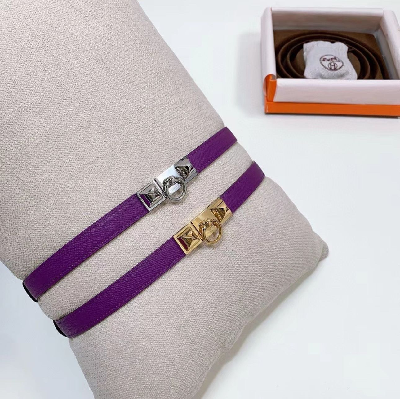 Hermès Rivale Belts Crafted From Epsom Calfskin Leather. - Image 7